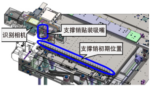 識(shí)別相機(jī) / 支撐銷(xiāo)貼裝吸嘴 / 支撐銷(xiāo)初期位置
